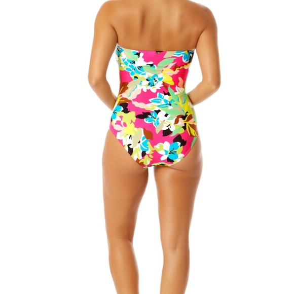 NEW Anna Cole Twist Front Shirred One Piece Swimsuit Cabana Party Size 12 - Picture 2 of 10